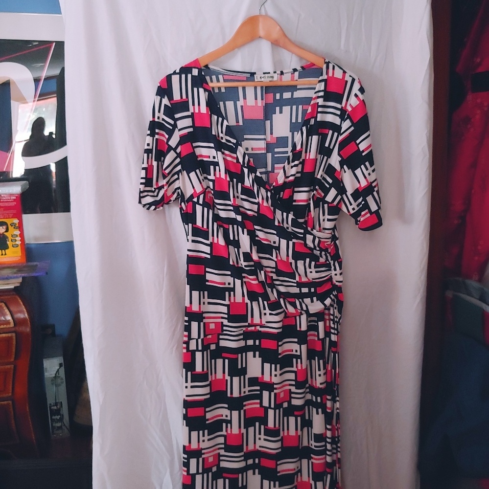 Jones Studio 14 dress block cinch left waist GUC